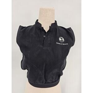 Vtg Zero Restrictions Womens Size S Black Pebble Beach Golf Vest